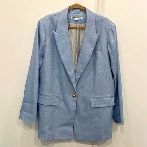 Veronica Beard Blue Linen Blazer